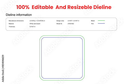 rounded square business card dieline template box dieline die lines packaging custom dieline  box cardboard box dieline pizza box dieline printable product packaging layout,