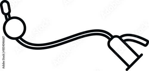 Triceps training rope accessory outline for gym workout and strength exercise