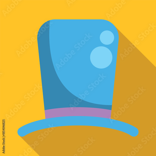 Cartoon top hat with a purple ribbon creating a magic or performance concept