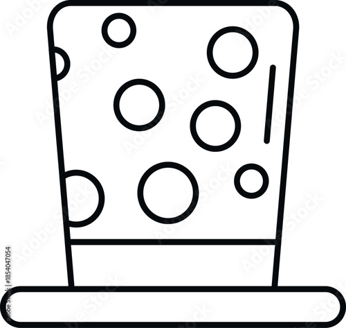 Celebrating magic and fun with a festive polka dot top hat line art