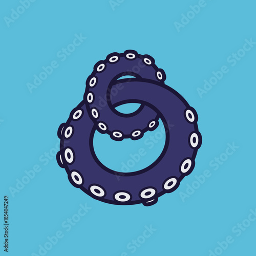 Dark purple octopus tentacles with white suction cups intertwined.