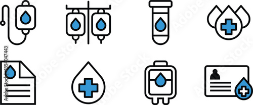 Icon Pack nurse, patient, blood, clinic, doctor for Web Interfaces, UI UX, Mobile Apps, and Digital Asset Use