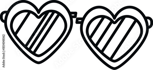 Heart shaped outline sunglasses representing love, summer, and fashion eyewear icon