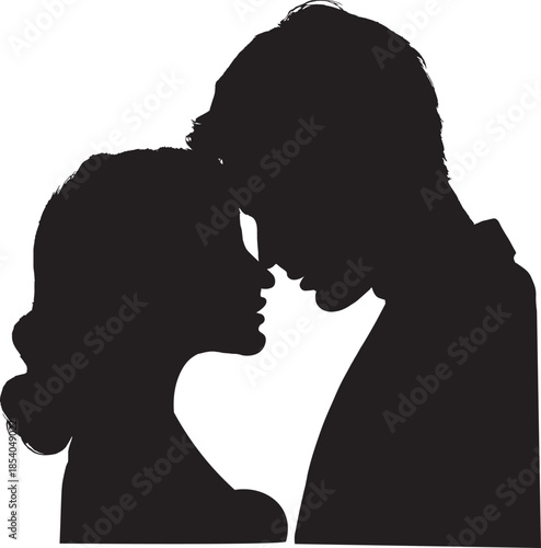 couple silhouette kissing