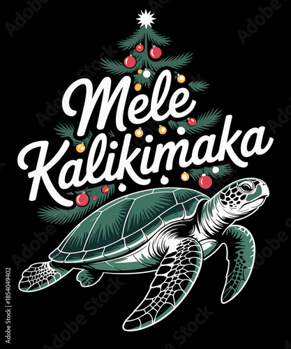 Mele Kalikimaka Funny Turtle Christmas Tree