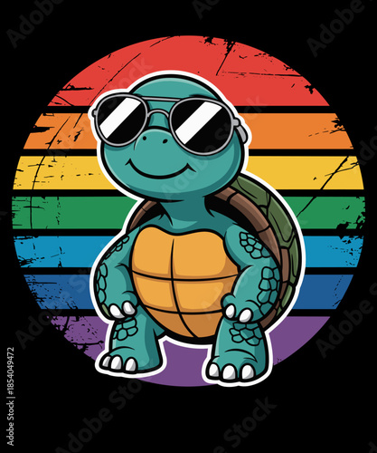 Pool Party Retro Turtle Men Women Kids Funny Turtle