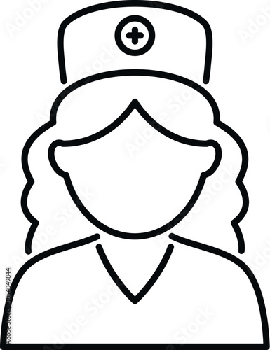 Female nurse icon representing medical professional or healthcare worker