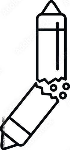 Broken pencil icon representing artistic crisis, failure, or creative frustration