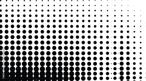 Halftone dot pattern background, abstract gradient circles texture, black and white geometric design, modern minimal vector backdrop