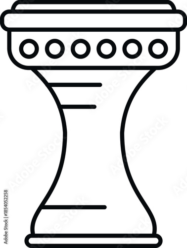 Middle eastern goblet drum darbuka, percussion instrument, music or sound concept