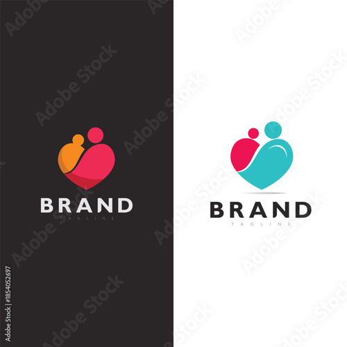 Mom And Baby Care Logo Vector Icon For Maternity Parenting Healthcare Branding