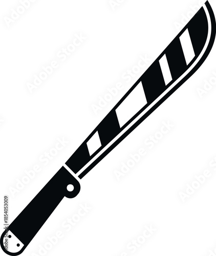 Machete presenting a sharp blade, vector illustration