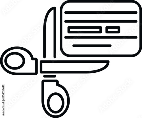 Scissors cutting a credit card, symbolizing debt reduction and financial control