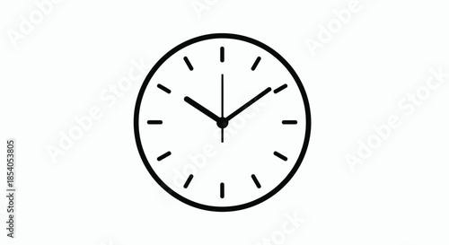 A simple illustration of a round analog clock showing twelve o clock