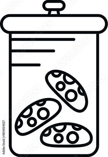 Cookie jar containing sweet biscuits, representing a delicious snack and dessert