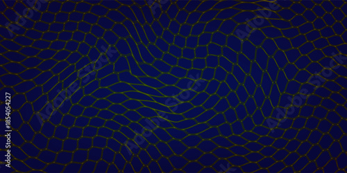 Abstract net background blue and gold for sports, Mesh texture for fishing nets. Seamless pattern for sportswear or soccer goal, volleyball net, basketball hoop, hockey, athletics. Vector