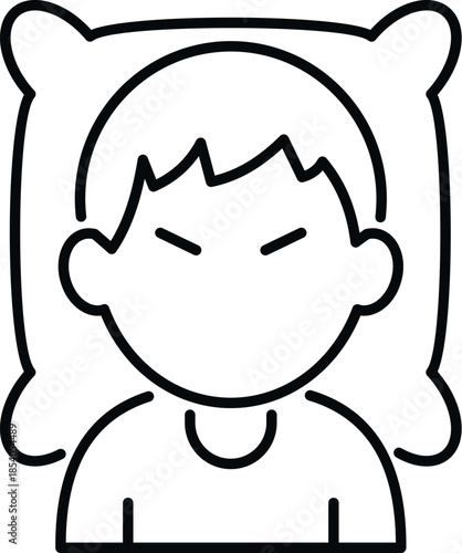 Person with closed eyes resting on a pillow, illustrating sleep and relaxation