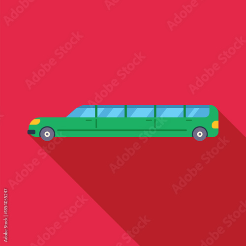 Green limousine providing luxury transportation and special event service