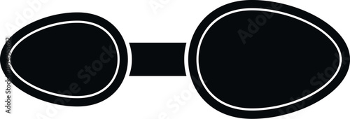 Black silhouette of swimming goggles for aquatic activities