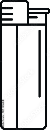 Simple vector line art of a disposable cigarette lighter
