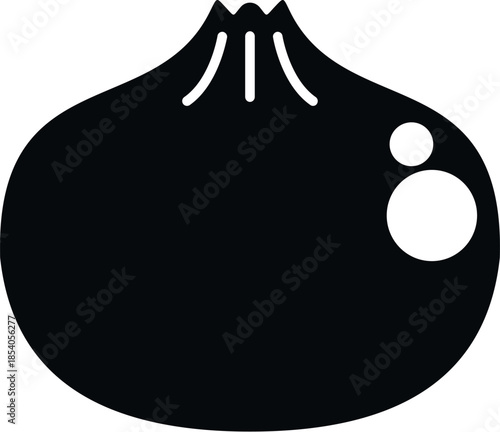 Bao bun silhouette showing chinese steamed food and dim sum