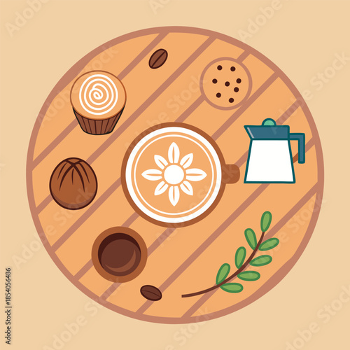 vector illustration of a set of sweets