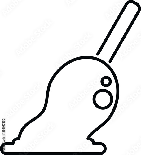 Slime monster melting with a stick on its back forming a cartoon icon