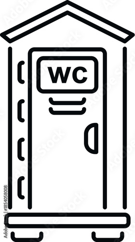 Portable toilet or wc cabin representing sanitation and hygiene
