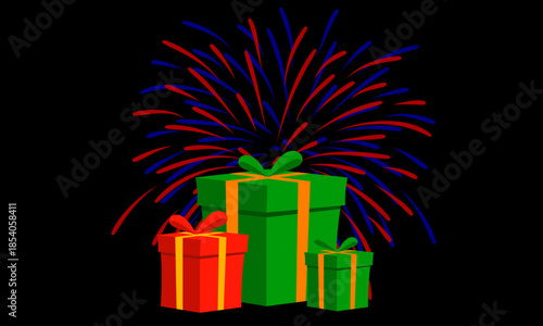 Colorful Stacked Christmas Gifts for sale or advertising event