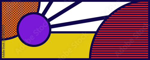 Abstract Sunburst with Purple Circle