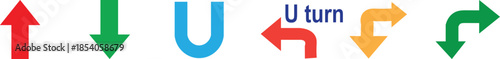 Colorful arrows illustrating various turning and directional movements