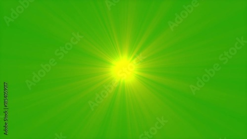 Yellow sparkle light on green screen. Glowing sun rays motion graphic. Radiant energy explosion. Loop animated lens flare special effects. Starlight, sunburst. Glow elements for video editing. 4K