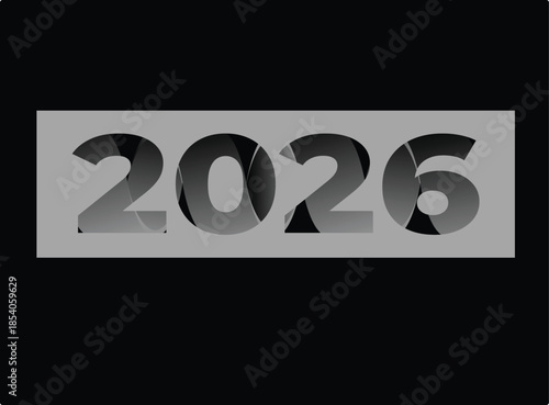 Golden 3D New Year number design symbol for business celebration on black background