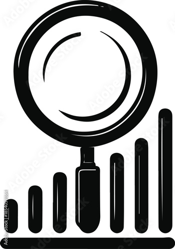 Data Analysis: A visual representation, a magnifying glass hovers over a rising bar graph, signifying the importance of data analysis in assessing growth and development. 
