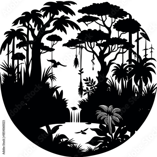 Vector illustration of palm trees