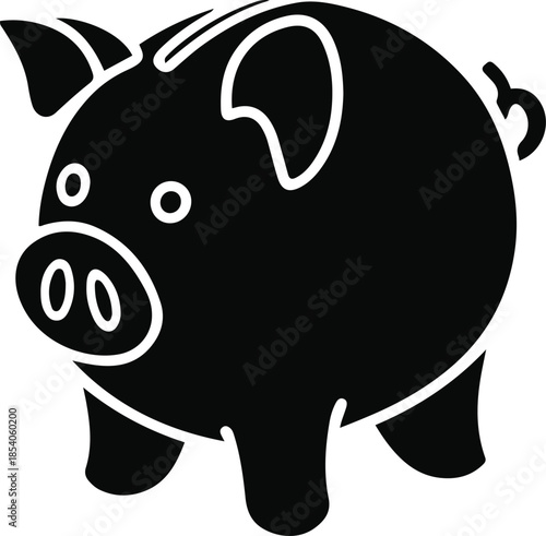 Financial Piggy Bank: A classic piggy bank, representing savings and financial planning, sits poised, ready to receive and secure wealth. A symbol of frugality and future security.