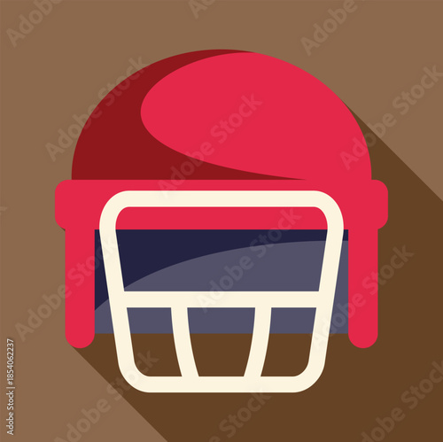 Red american football helmet icon representing sport, protection, and competition