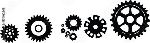 Gear Dynamics: A collection of intricately designed gears in varying sizes and styles, symbolizing the essence of industry, teamwork, and the harmony of mechanical precision.