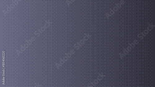Abstract bitmap background with a purple dithering gradient and halftone texture. Retro 8-bit pixel art style for video game graphics and digital decoration.