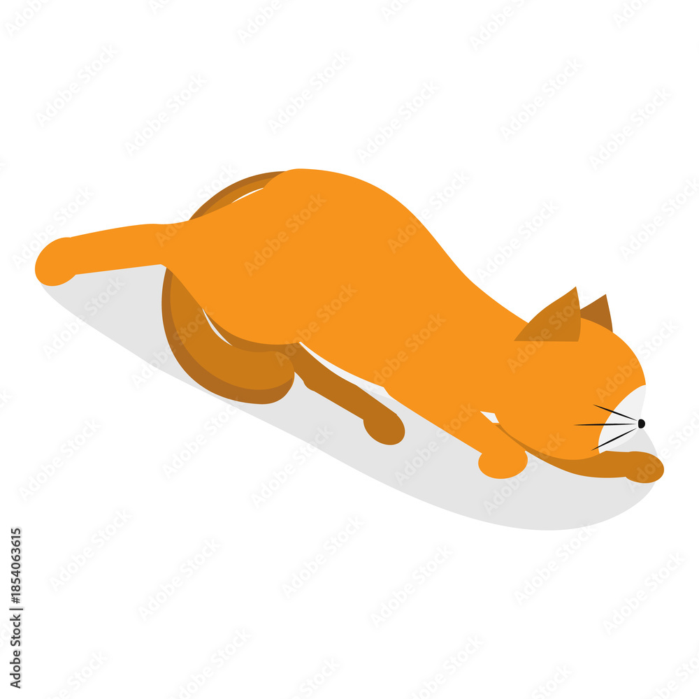 Obraz premium 3D Isometric Flat Illustration of Sleeping Pets. Item 3