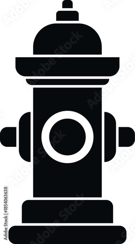 Fire hydrant silhouette representing water supply for firefighting