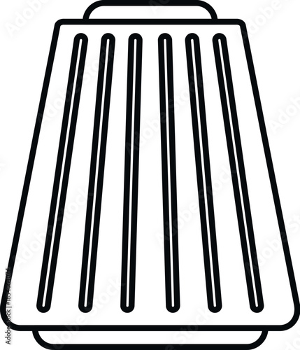 Car engine air filter vector line icon, representing automotive parts and maintenance