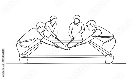 Teamwork in Action Playing Pool Game Together