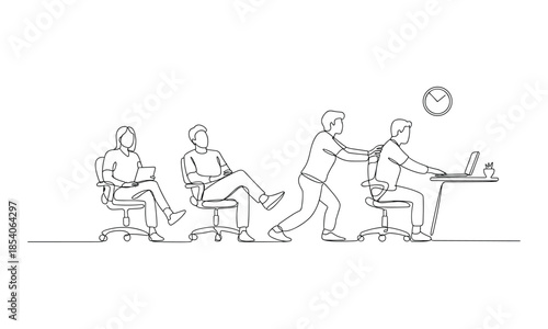 Office Workers Carrying Confetti in a Collaborative Environment