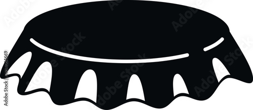Black bottle cap silhouette representing closing and sealing beverages