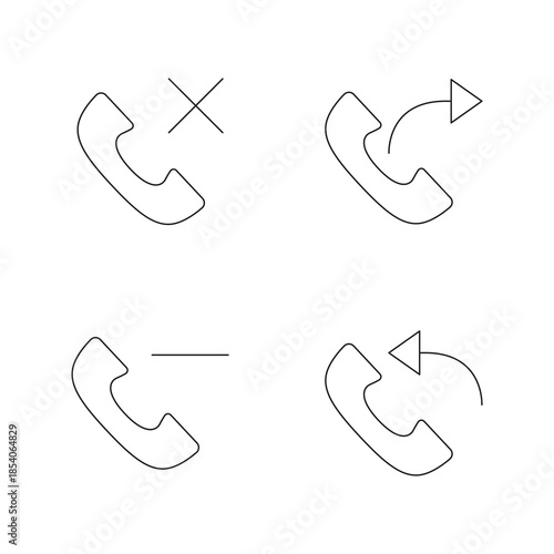 Line Vector Collection of Phone Call Actions