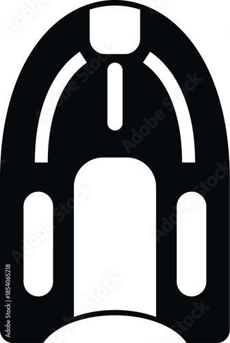 Inflatable boat representing water recreation and summer holidays