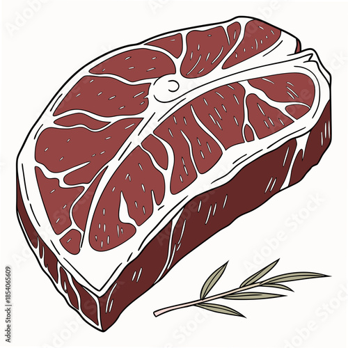 Raw Beef Steak Illustration  Clean Vector  White B (2)