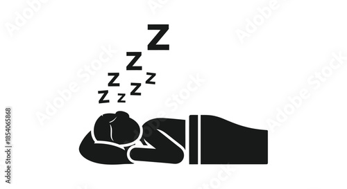 A person sleeping peacefully with z s emanating from their head