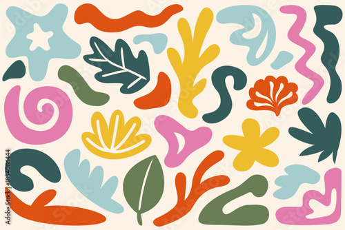 Playful Organic Shapes Colorful Pattern